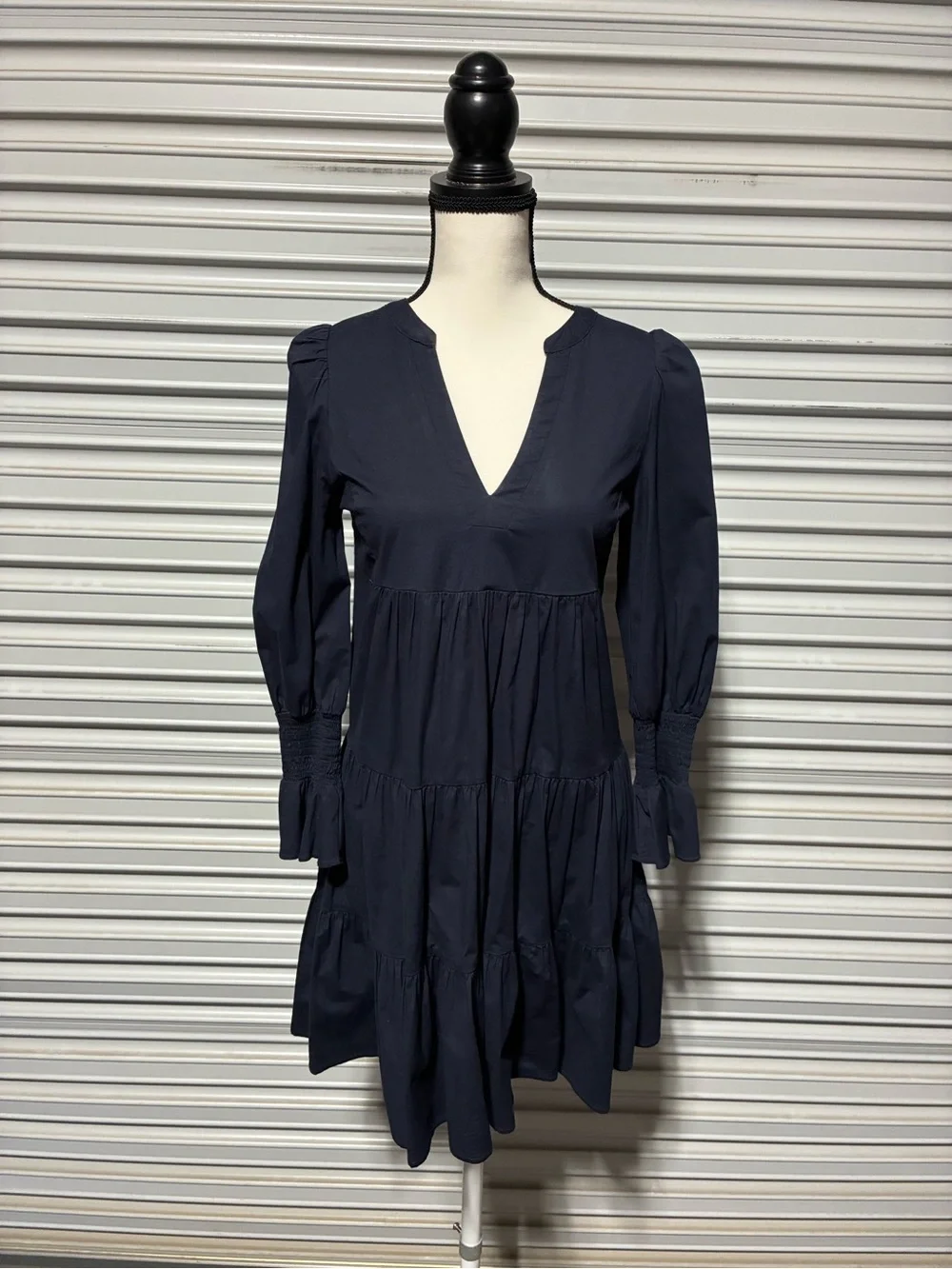 Navy Cotton Poplin Kenzo Dress Sz. S